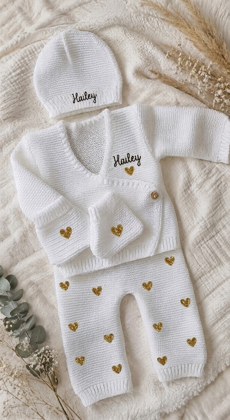 Ensemble en mailles bébé personnalisé